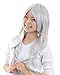 K-shop Wigs 28 Inch Long Wavy Cosplay Wig for Women with Wig Cap and Comb (Silver White)