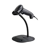 TaoHorse USB Automatic Barcode Scanner Handheld 1D Laser Wired Bar Code Reader with Hands Free Adjustable Stand Automatic Sensing and Scan for Supermarket Warehouse Retail Stores