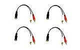 CNE63431 2 x RCA Male, 1 X 3.5mm Stereo Female, Y-Cable 6-Inch Gold Plated Connector, 4-Pack