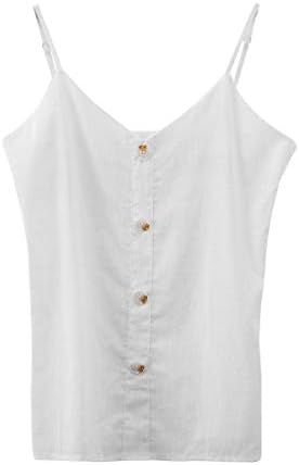 Womens V Neck Tank Tops SADUORHAPPY Solid Color Sleeveless Henley Shirts Button Up Long Tunic Tees (M, White2)