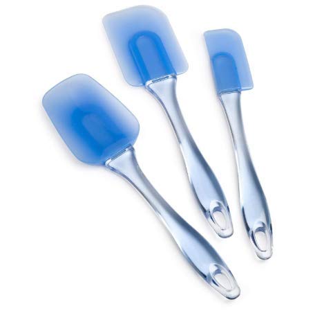 Amazon.com: Juego de espátulas de Silicona Set Herramientas para Mezclar, Plegar, Raspar, Cocinar, Hornear y Servir. Azul, 3 piezas, Articulos Cocina: ...