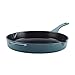 Ayesha Curry Home Collection Enameled Cast Iron Skillet/Fry Pan with Pour Spouts, 12 Inch, Twilight Teal