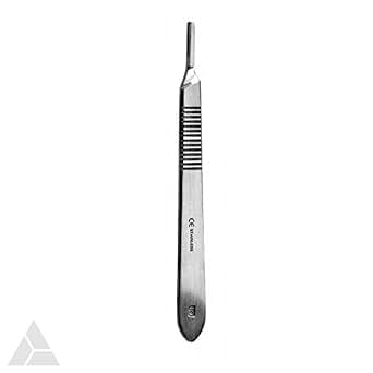 3-Pack Dental Scalpel Handles - 12.5cm Stainless Steel For #10 #11 #12 Surgical Blades