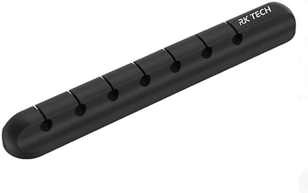 RK TECH Cable Wire Clips Ties, Holder Tidy Management. Organise Your Desk, Office or car with Adhesive (7 Cable Holder Black)