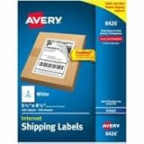 Avery Printable Blank Shipping Labels, 5.5" x