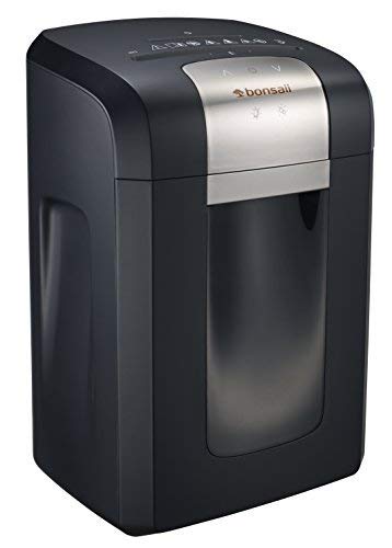 Bonsaii 120-Minute Heavy-Duty Cross-Cut Paper Shredder, CD and Credit Card Shredder Machine with 14-Sheet Paper Shredding Capacity, 6-Gallon Pullout Wastebasket with Transparent Window, Black (3S23)