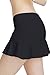 32e-SANERYI Women's Basic Elastic Tennis Skirt with Shorts Golf Skort(sk25,S,Black)