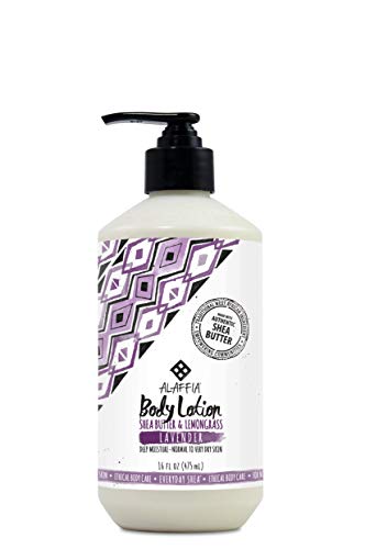 Alaffia Everyday Shea Body Lotion - Normal to Very Dry Skin, Moisturizing Support for Hydrated, Soft, and Supple Skin with Shea Butter and Lemongrass, Fair Trade, Lavender, 16 Ounces
