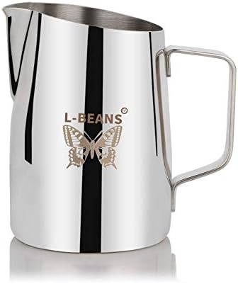 Coffee Milk Frothing Pitcher,Stainless Steel Creamer Macchiato Cappuccino Latte Art Making Pitcher Cups Teflon Coating,Oblique Mouth