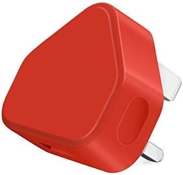 Themax® 1000mAh USB UK 3 Pin Plug Travel Charger Adapter CE Approved Compatible iPhone iPad All Models Samsung Galaxy HTC LG Sony Huawei Motorolla Etc (Red) - Image 3