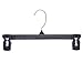 The Great American Hanger Company Matte Black Plastic Bottom Hanger, Box of 100 Space Saving Hangers w/ 360 Degree Nickel Swivel Hook for Skirt and Pants