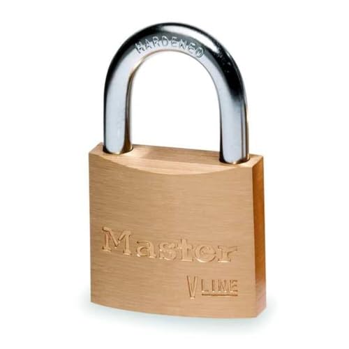 Master Lock 4130EUR Lucchetto con Chiavi in Ottone, Oro, 4.9 x 3 x 1.2 cm