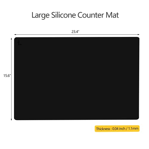 Thick Silicone Counter Mat Large 23.4"by15.6", Heat Resistant Mat for