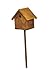 G & F Products MiniGardenn 10020 Fairy Garden Miniature Bird House Pick, brown