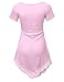 Doublju Lace Hem Asymmetrical Tunic Dress Top For Women With Plus Size BabyPink X Large