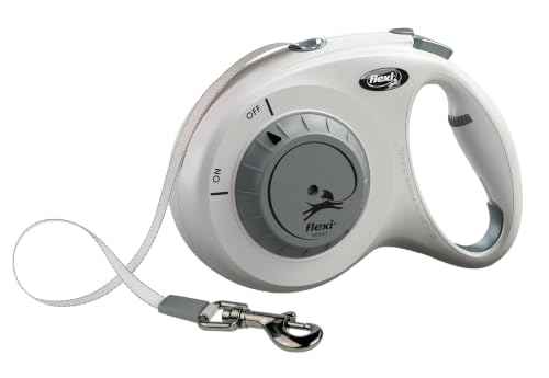 flexi® Select M | Retractable lead with adjustable tape (0–7 m) | Grey | extendable lead for dogs up to 25 kg | Weight: 440 g | Dimensions: 12.9 x 19.2 cm