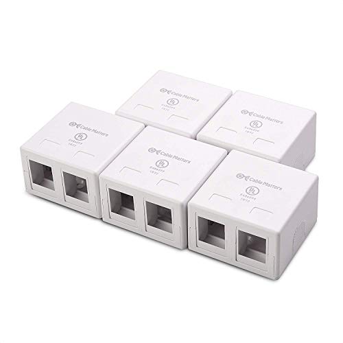 Cable Matters UL Listed 5Pack 2Port Keystone Jack Surface Mount Box