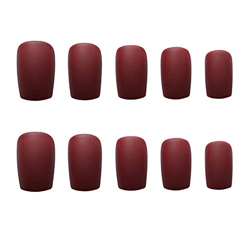 24pcs/set Matte False Nail Tips with Medium Long Design Press On Nails for Women Acrylic Fake Nails Full Cover Stick On Nails for Women