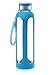 Swig Savvy Glass Water Bottle, Leakproof Lid, Silicone Sleeve, 20 oz (Blue)