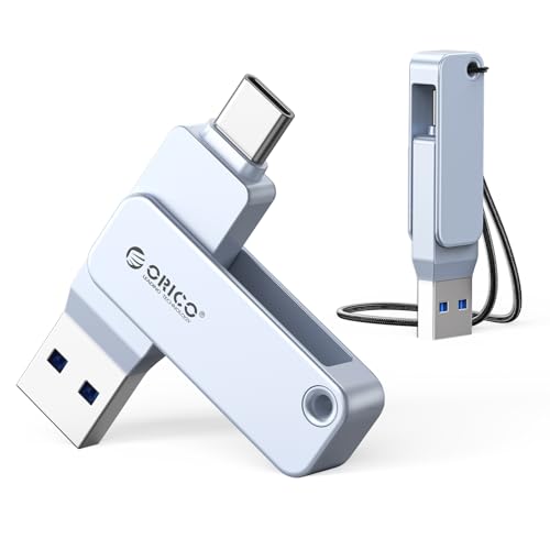 ORICO USB Stick 256GB USB 3.2 Gen 1 Dual USB-C & USB-A Mini Flash Drive, Tragbarer Speicherstick, 150MB/s Lesegeschwindigkeit für iPhone 17/16/15, And