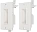Buyer's Point Recessed Low Voltage Cable Wall Plate w/Built-In Mounting Wings | UL Listed, Single Gang, Cord Concealer for Wall Mount TV, Gaming PC and Home Theater Systems (White) – 2 Pack