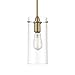 Light Society LS-C237-BB-CL Montreal Hanging Pendant, Brushed Brass with Clear Glass Shade, Industrial Modern Lighting Fixture