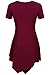 Meaneor Women's V Neck Handkerchief Hem Tunic Top Style 1 Wine Red XXL