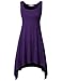 H2H Womens Scoop Neck Sleeveless Asymmetrical Hem Solid & Tie Dye Tunic Top