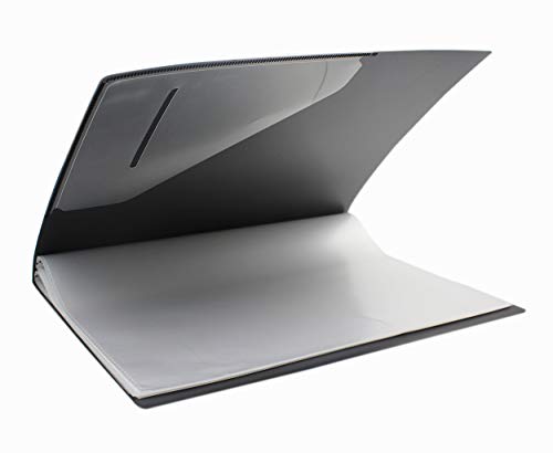Aimeio 40-Pocket Protector Presentation Book A4 Size 80-Page Capacity,Available for Report Sheets,Artworks,Music Sheets,Clippings School Office Supplies,Black - Thumbnail 3