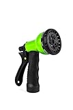 Garden Hose Nozzle - Hand Sprayer - Heavy Duty 8 Pattern Watering Nozzle - High Pressure - GreenLeaf Horticulture