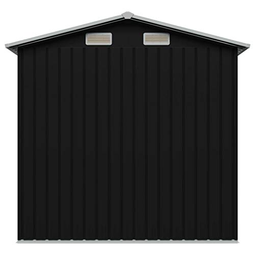 Festnight Gartenschuppen Anthrazit Metall 204 x 132 x 186 cm Geräteschuppen Gartenhaus Metallgerätehaus – Bild 7