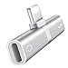 TOOGOO 2 in 1 Dual Splitter for iPhone 8/8 Plus/X(10)/7/7 Plus/Xs/Xs Max/Xr Earphone Audio Cable and Charger Accessories,Headphone Music Dongle Phone Call Adapter,Shell Whitethumb 1