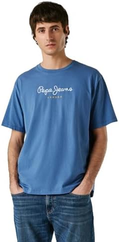 Eggo N Camiseta, Azul (Azul Marino Lavado), M para Hombre