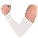 COOLOMG (1 Pair) Solid Color Pro-Fit Sun Protection Cooling Compression Arm Sleeves, Youth & Adult Sizes White XL