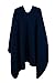 VamJump Women Solid Warm Plus Size Blanket Poncho Cape Open Front Shawl Wrap Navy Blue