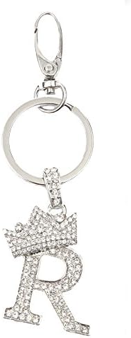 Sometheme SpecialRhinestone Stud Initial Letter Charm Keychain, Key Ring, Bag Charm