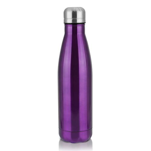 Water Bottle Stainless Steel Vacuum Insulated Double Walled Cola Shape Thermoses (Light Purple)