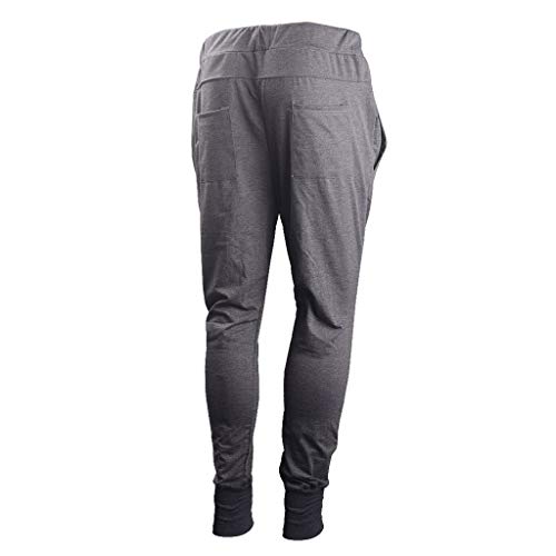 Allywit Mens Casual Summer Joggers Solid Pocket Drawstring Long Pants Quick DryingTrousers Gray
