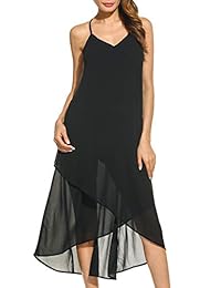 Zeagoo - Vestido largo de gasa para mujer, estilo casual, para fiesta de playa