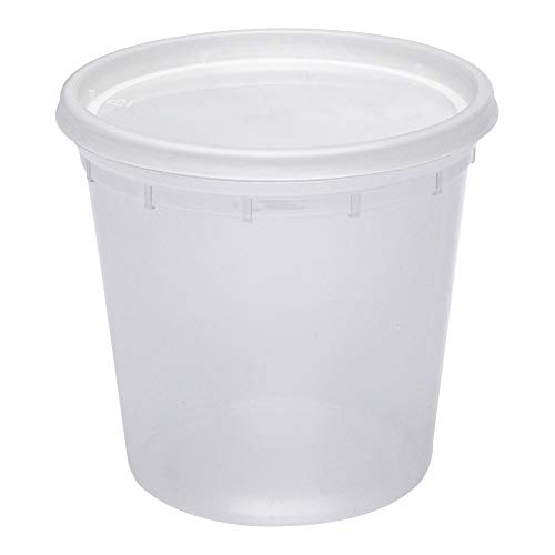 Asporto Microwavable ToGo Container BPA Free Round Soup Container with Clear Plastic Lid