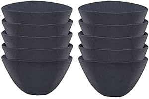 NONGCUNREN Non-Woven Fabric Plant Grow Bags Replacement Coco Liner Window Basket,Trough Shaped Wall and Deck Mount Planters,Round Hanging Basket (10-Pack, 14)