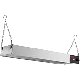 Kratos Commercial Electric Strip Warmer | 24" Long Overhead Hanging Food Warmer for Restaurants | Hardwired Design | 120V, 500 Watts | Toggle Control | Hanging Chains Included | NSF (28W-206)