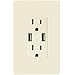 TOPGREENER 4A High Speed USB Wall Outlet, 15A Tamper-Resistant Receptacles, Compatible with SE/11/XS/XR/X/8/7, Samsung Galaxy S20/S10/S9/Note, LG, HTC & More, UL Listed, TU2154A-LA, Light Almond