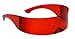 Tantino Futuristic Shield Sunglasses Monoblock Cyclops 100% UV400 (Solid Red, UV400)
