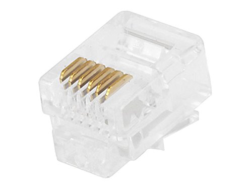 Monoprice rj12 6p6c plug flat stranded, 50-piece/bag (1…