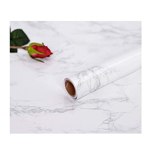 Abyssaly 17.71" X 79" Marble Contact Film Granite Look Effect Contact Paper Decorative Self-Adhesive Film Marble Gloss Vinyl Film Contact Paper for Furniture