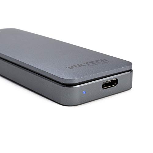 VulTech GS-NVMETC - Caja Externa para SSD NVMe M.2 PCIe USB-C 3.1 Gen2 10Gbps, Carcasa de Aluminio, Type-C/USB-A, Plug & Play, Compatible con M-Key, Windows, Mac, PS5, Xbox