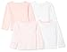 Moon and Back Baby Set of 4 Organic Long-Sleeve Side-Snap Shirts, Pink Blush, Newborn