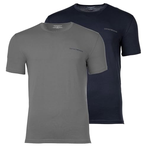 CORE Logoband Lot de 2 t-shirts à col rond pour homme, bleu, taille S
