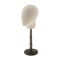 gu6uesa8n Canvas Head, Mannequin Manikin Head for Wigs Hairpieces Glasses Long Display Stand (Beige)